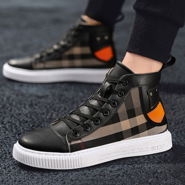 Kõrge mudeliga meeste tossud ökonahast ja tekstiilist paeltega