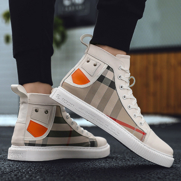 Kõrge mudeliga meeste tossud ökonahast ja tekstiilist paeltega