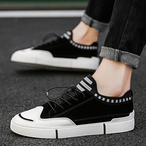 Alkalmi férfi tornacipő eco bőr és textil fűzővel