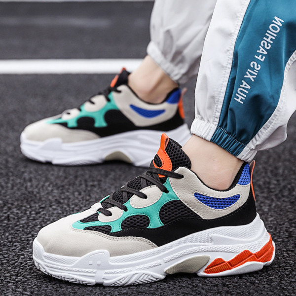 Modern tavaszi-őszi tornacipő durva talppal és fűzővel