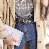 Silikoonist läbipaistev metallelementidega vöö kahes mudelis