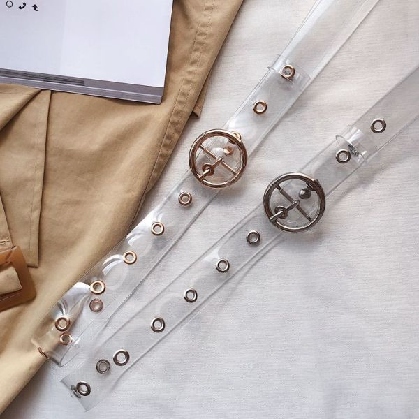 Silikoonist läbipaistev metallelementidega vöö kahes mudelis