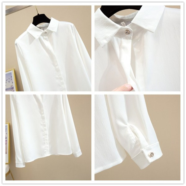 Moodne naiste särk nööpide ja klassikalise pikkade varrukatega kraega