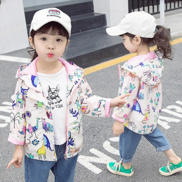 Nappali gyermek tavaszi kabát rátéttel lányoknak