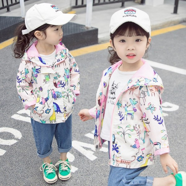 Nappali gyermek tavaszi kabát rátéttel lányoknak