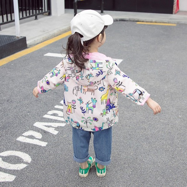 Nappali gyermek tavaszi kabát rátéttel lányoknak