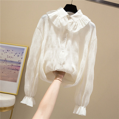 Új modell női ing gombokkal és klasszikus gallérral