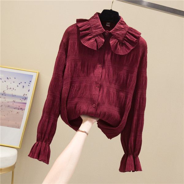 Új modell női ing gombokkal és klasszikus gallérral