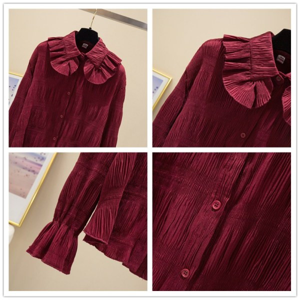 Új modell női ing gombokkal és klasszikus gallérral