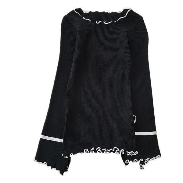 Modern női blúz kerek nyakkivágással és nyakkendővel