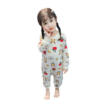 Παιδική πιτζάμα με κουμπιά και εφαρμογή για κορίτσια