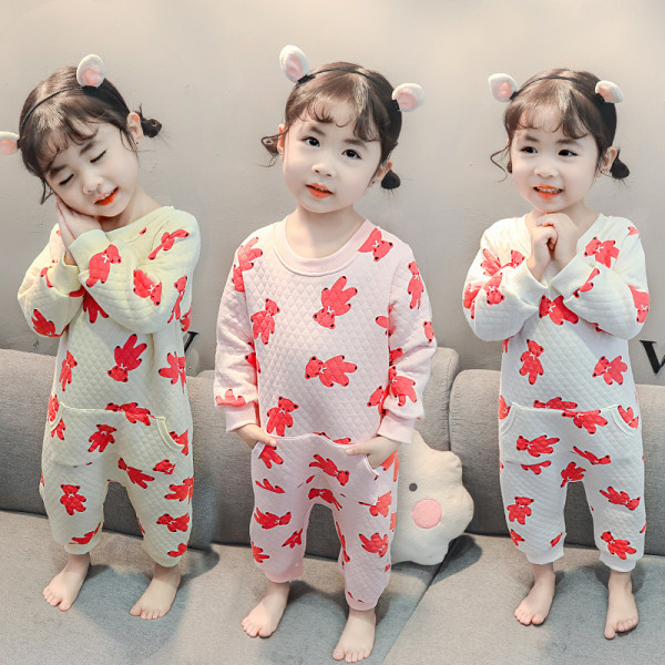 Vaikiška pižama su meškiukais ir kišenėmis mergaitėms