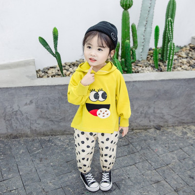 Kaheosaline aplikatsiooni ja kapuutsiga lastekomplekt tüdrukutele