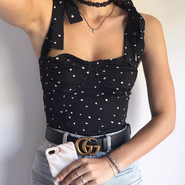 Naiste tanktop Slim, pingutusnööridega mudel