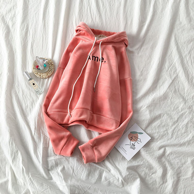 Naiste vabaaja pluus tikandi ja kapuutsiga