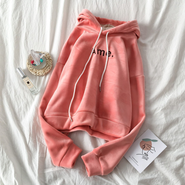 Naiste vabaaja pluus tikandi ja kapuutsiga