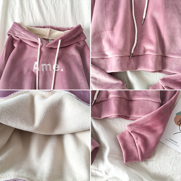 Naiste vabaaja pluus tikandi ja kapuutsiga