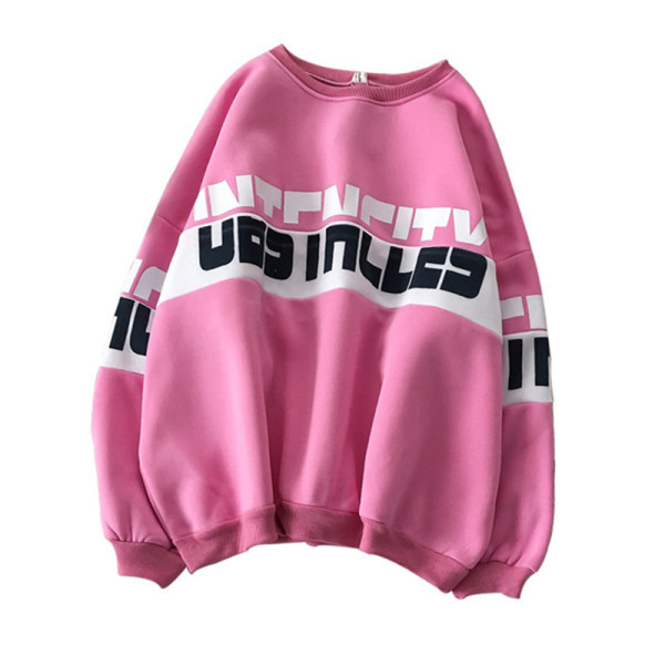 Női blúz széles modell kerek nyakkivágással és feliratokkal