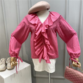 Modern női ing V-nyakú és ujjkötővel