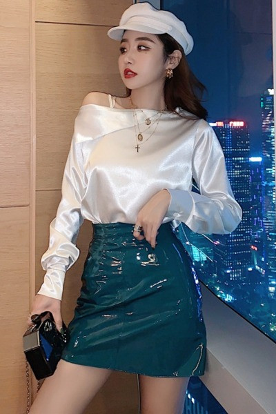 Elegáns női szatén blúz