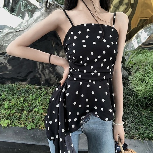 Napi aszimmetrikus női felső vékony pánttal