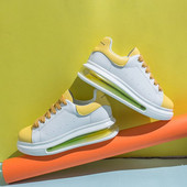 HIT Aktuális női tavaszi cipők eko bőrből, magas és színes talppal