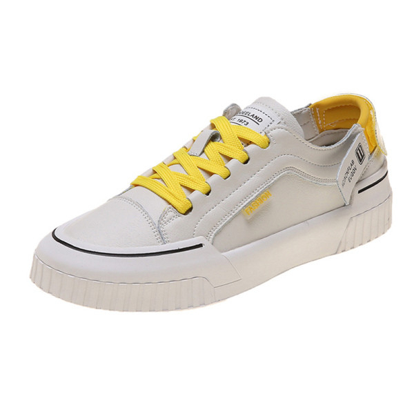 Eko bőrből készült alkalmi női sportcipő lapos talppal és színes megkötőkkel