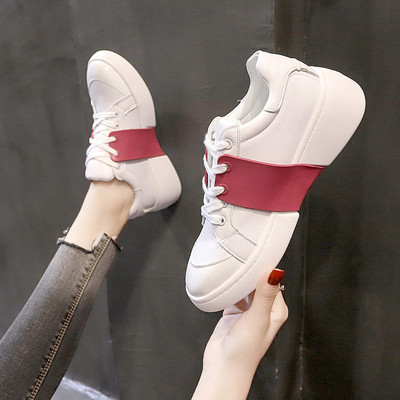 Női alkalmi műbőr tornacipő színes csattal