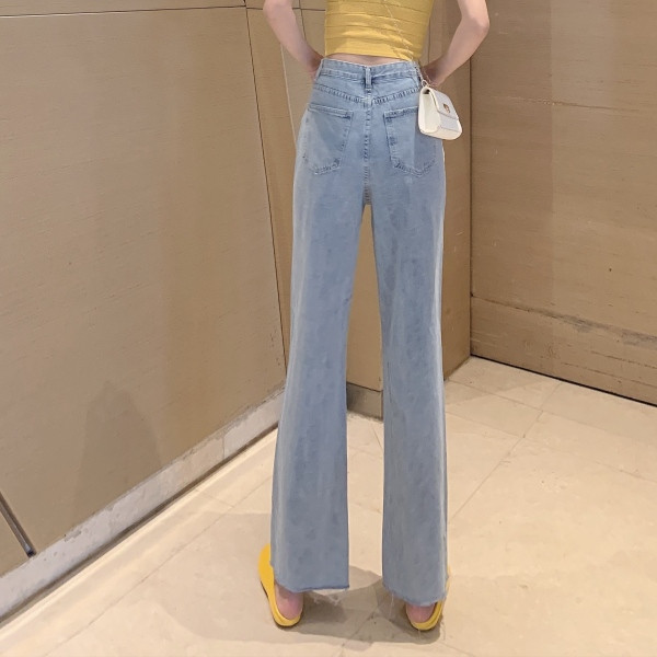 Laiad rebenenud motiividega ja kõrge vöökohaga naiste teksad