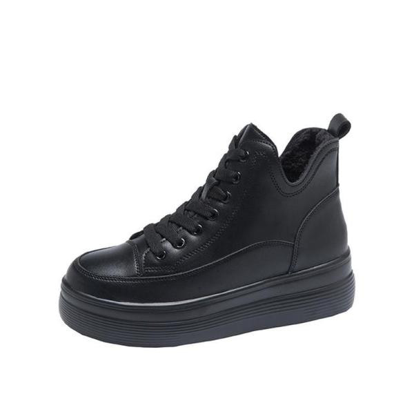 Női alkalmi sportcipő lapos talppal eko bőrből, fekete színben