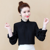 Női ing magas gallérral és hosszú ujjal