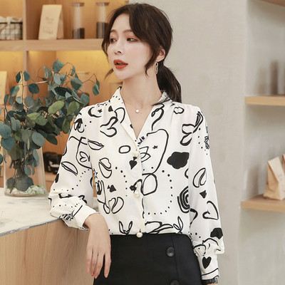 Új modell női ing klasszikus gallérral és gombokkal