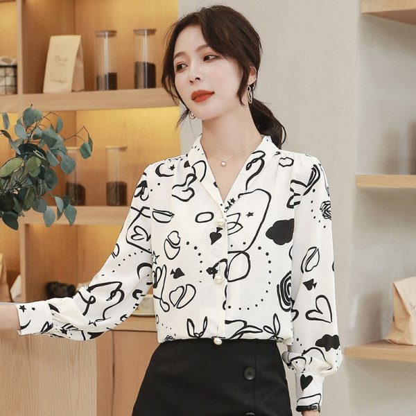 Új modell női ing klasszikus gallérral és gombokkal