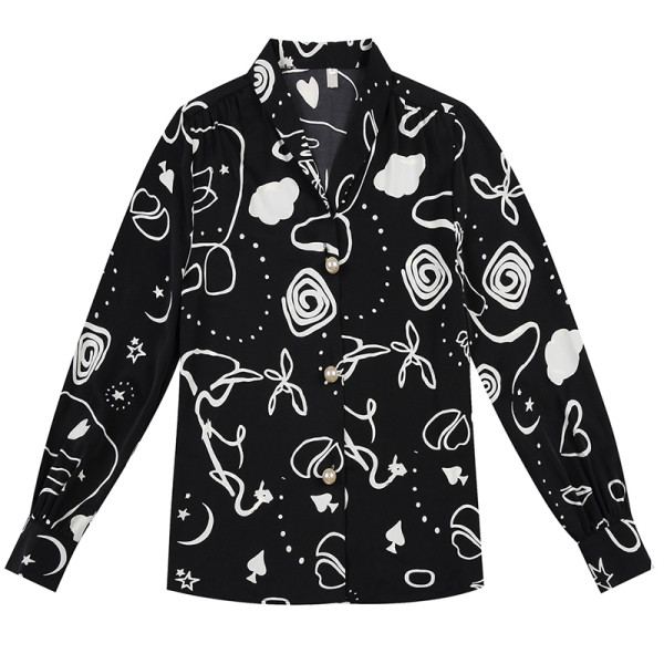 Új modell női ing klasszikus gallérral és gombokkal