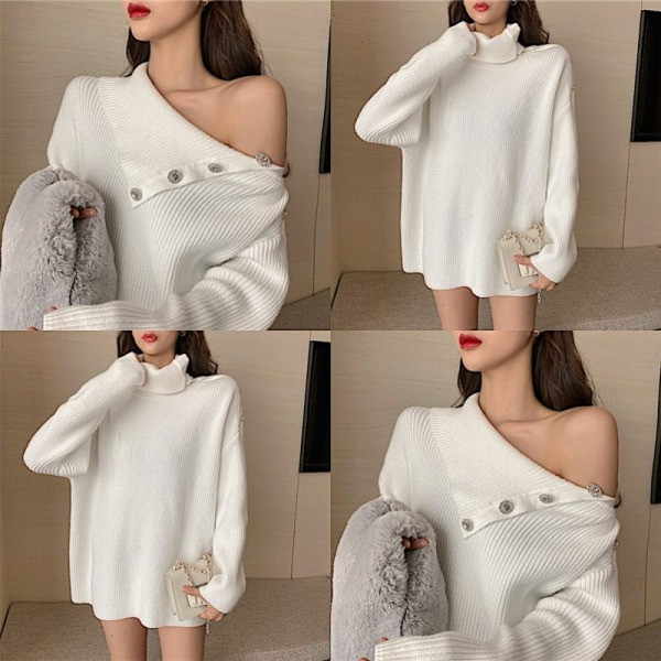 Pikk naiste kampsun allakäivate varrukate ja nööpidega