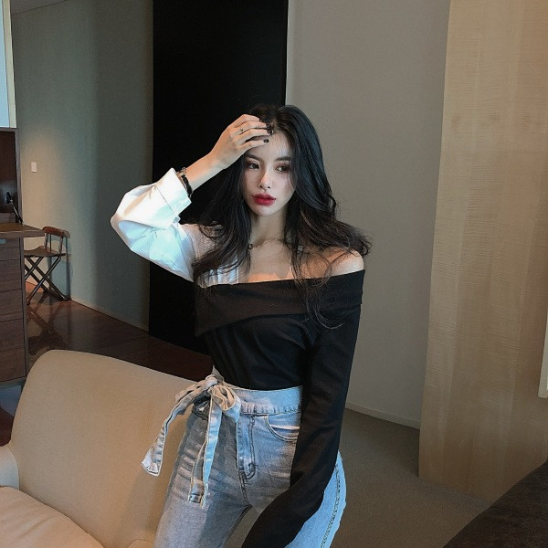 Modern női blúz V-nyakkal