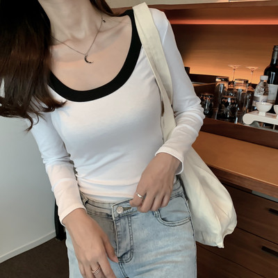 Alkalmi női tavaszi blúz ovális nyakkivágással