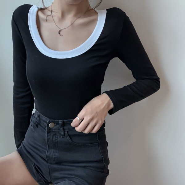 Alkalmi női tavaszi blúz ovális nyakkivágással