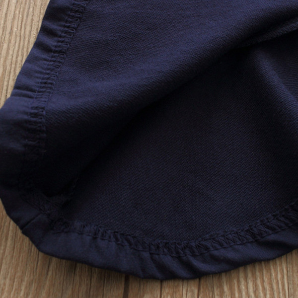 Καθημερινό παιδικό φόρεμα με σχέδιο με μακρύ μανίκι και εφαρμογές