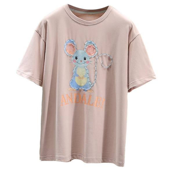 Alkalmi női póló rövid ujjal, színes rátéttel