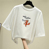 Alkalmi női póló rövid ujjal és hímzéssel