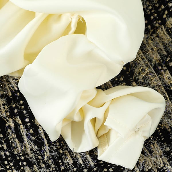 Stiilne kaheosaline naiste komplekt - lühike pärlipaeltega pluus ja kõrge vöökohaga seelik