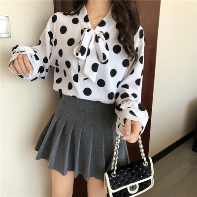 Modern női ing gallérral, szalaggal