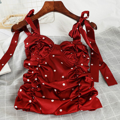 Modern női mellszoba pöttyökkel és húzózsinórral