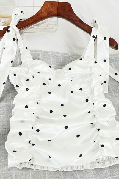 Modern női mellszoba pöttyökkel és húzózsinórral