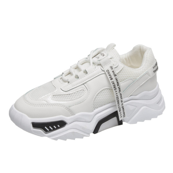 Alkalmi, légáteresztő női tornacipő ökobőr nyakkendőkkel