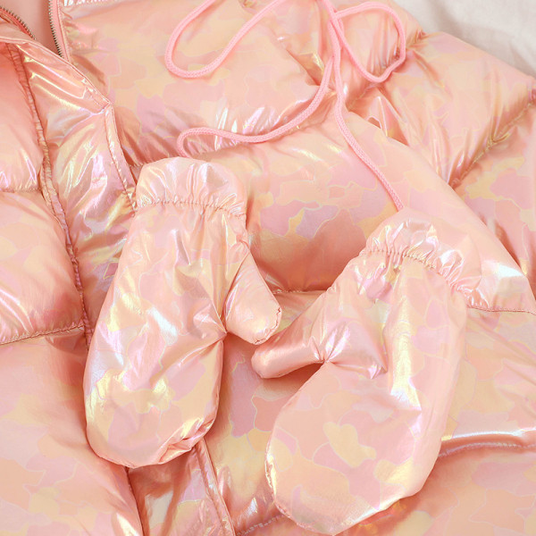 Női alkalmi téli kabát széles modell kesztyűvel