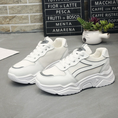 Alkalmi női légáteresztő tornacipő fűzővel és lapos talppal