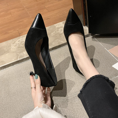 Uus mudel naiste kontsaga kingad öko seemisnahast terava otsaga mudelist