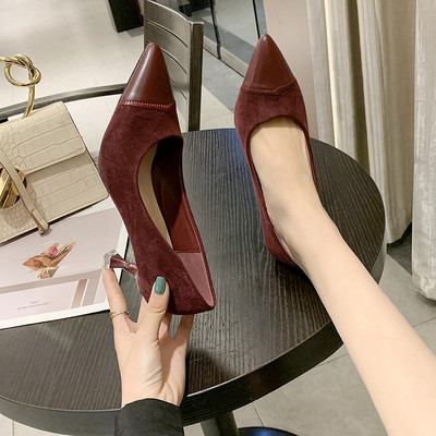 Uus mudel naiste kontsaga kingad öko seemisnahast terava otsaga mudelist